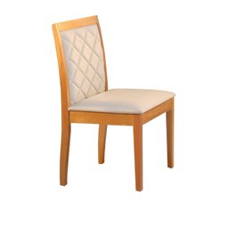 Conjunto Sala de Jantar Mesa Versales 140cm com 6 Cadeiras Berlim estrutura em madeira Maciça e Tampo MDF/Vidro - 13