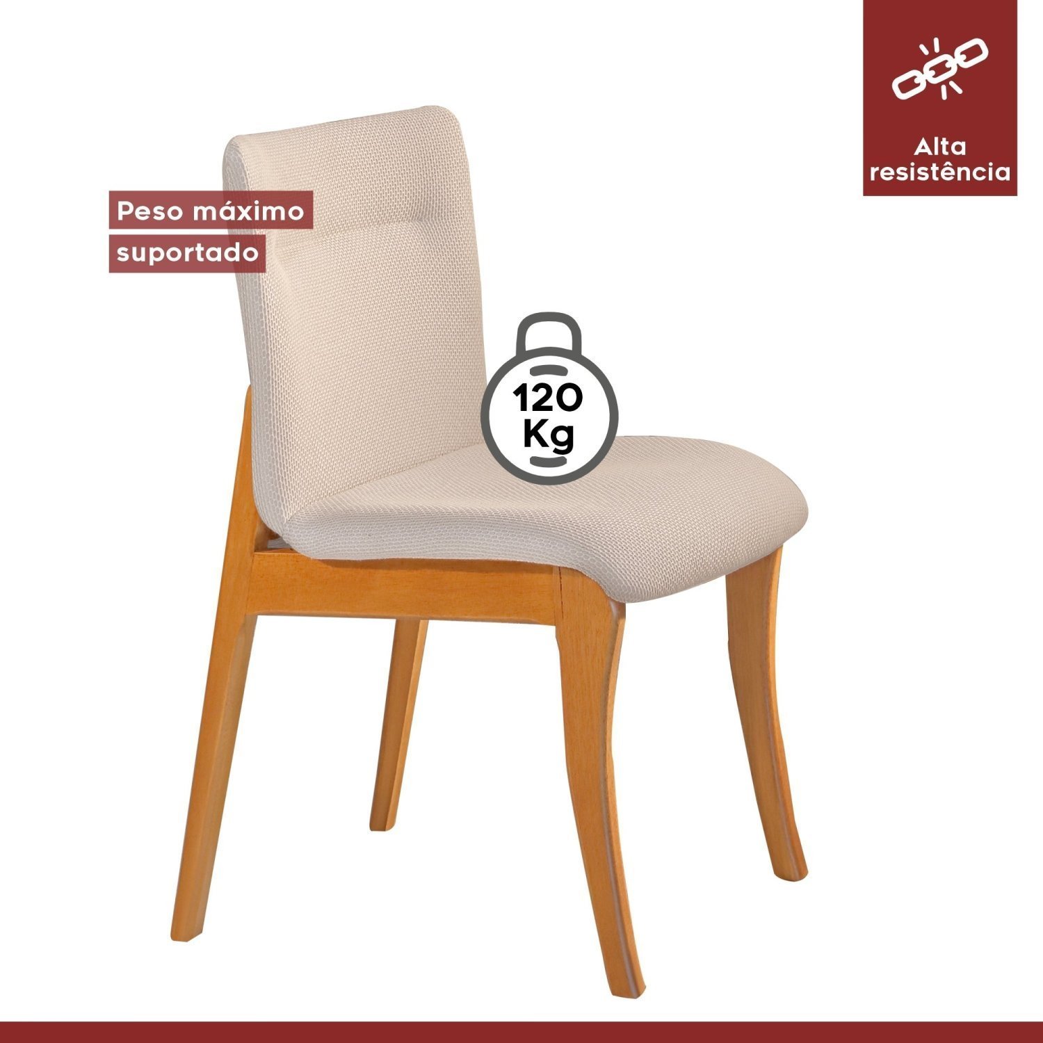 Conjunto Sala de Jantar Mesa Godam 110cm com 4 Cadeiras Debora estrutura em madeira Maciça e Tampo MDF/Vidro - 7