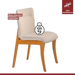 Conjunto Sala de Jantar Mesa Godam 110cm com 4 Cadeiras Debora estrutura em madeira Maciça e Tampo MDF/Vidro - 7
