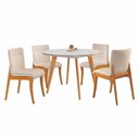 Ver imagem 2 de Conjunto Sala de Jantar Mesa Godam 110cm com 4 Cadeiras Debora estrutura em madeira Maciça e Tampo MDF/Vidro
