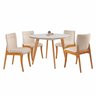 Conjunto Sala de Jantar Mesa Godam 110cm com 4 Cadeiras Debora estrutura em madeira Maciça e Tampo MDF/Vidro - 2