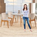 Ver imagem 5 de Conjunto Sala de Jantar Mesa Godam 110cm com 4 Cadeiras Debora estrutura em madeira Maciça e Tampo MDF/Vidro
