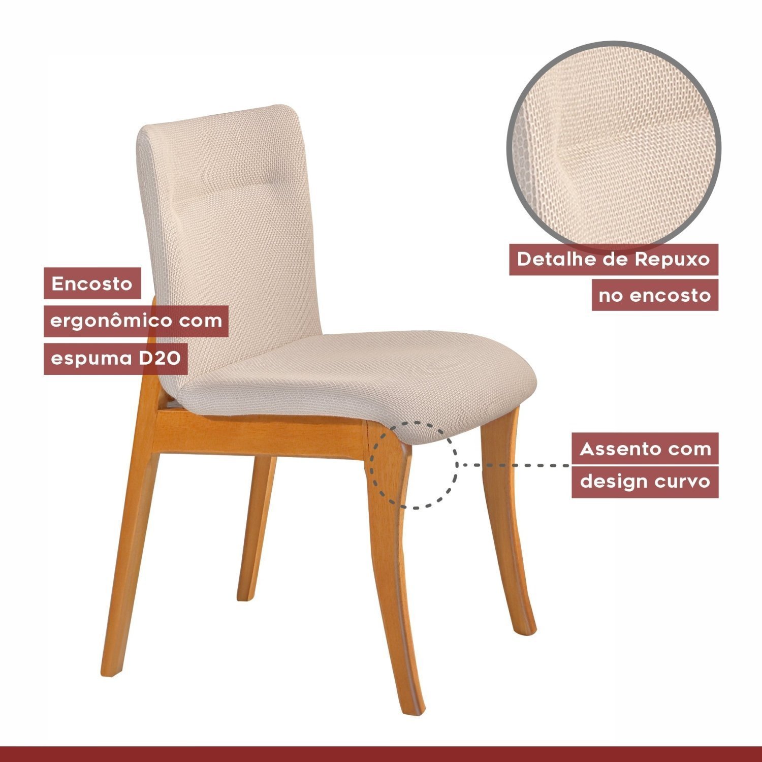 Conjunto Sala de Jantar Mesa Godam 110cm com 4 Cadeiras Debora estrutura em madeira Maciça e Tampo MDF/Vidro - 8