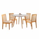 Ver imagem 2 de Conjunto Sala de Jantar 4 Lugares Tampo Vidro/MDF 110cm Madeira Maciça Mesa Godam e Cadeiras Hydra C