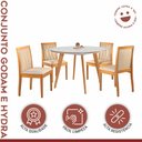 Ver imagem 3 de Conjunto Sala de Jantar 4 Lugares Tampo Vidro/MDF 110cm Madeira Maciça Mesa Godam e Cadeiras Hydra C