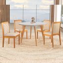 Ver imagem 1 de Conjunto Sala de Jantar 4 Lugares Tampo Vidro/MDF 110cm Madeira Maciça Mesa Godan e Cadeiras Berlim