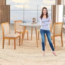 Ver imagem 5 de Conjunto Sala de Jantar 4 Lugares Tampo Vidro/MDF 110cm Madeira Maciça Mesa Godan e Cadeiras Berlim