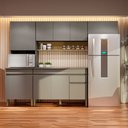 Ver imagem 1 de Cozinha Compacta Line 9 Portas 1 Gaveta Gris/freijo - Kits Paraná