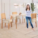 Ver imagem 5 de Conjunto Sala de Jantar 4 Lugares Tampo Vidro/MDF 135cm Madeira Maciça Mesa Mad e Cadeiras Versales