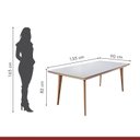 Ver imagem 3 de Conjunto Sala de Jantar 4 Lugares Tampo Vidro/MDF 135cm Madeira Maciça Mesa Mad e Cadeiras Versales