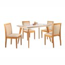 Ver imagem 2 de Conjunto Sala de Jantar 4 Lugares Tampo Vidro/MDF 135cm Madeira Maciça Mesa Mad e Cadeiras Hydra Cin