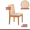 Ver mais imagens de Conjunto Sala de Jantar 4 Lugares Tampo Vidro/MDF 135cm Madeira Maciça Mesa Mad e Cadeiras Hydra Cin