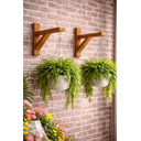 Ver imagem 2 de Kit 2 Suportes Suspenso Mão Francesa Vaso de Plantas Pendente em Madeira 24cm