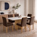 Ver imagem 1 de Conjunto de Mesa 6 Lugares com 6 Cadeiras Carol em MDF Cinamomo e Off White