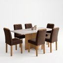 Ver imagem 2 de Conjunto de Mesa 6 Lugares com 6 Cadeiras Carol em MDF Cinamomo e Off White