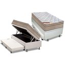 Ver imagem 1 de Cama Box Baú c/Auxiliar Solteiro: Colchão Molas Castor Bonnel Revolution + Base CRC Courano Black(
