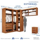 Ver imagem 3 de Guarda-Roupa Modulado 5 Peças 8 Portas 3 Gavetas Texas Marrom/Cinamomo