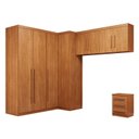 Ver imagem 2 de Guarda-Roupa Modulado 5 Peças 8 Portas 3 Gavetas Texas Marrom/Cinamomo