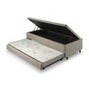 Ver imagem 1 de Bicama com Baú Solteiro Reforçado em Linho 88x188cm B&G