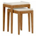 Ver imagem 2 de Mesa de Canto Kit 2 Peças Milão Off White/Freijó - Finestra Móveis