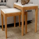 Ver imagem 1 de Mesa de Canto Kit 2 Peças Milão Off White/Freijó - Finestra Móveis