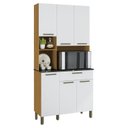 Ver imagem 2 de Cozinha Compacta com 6 Portas 1 Gaveta e Espaço para Micro-ondas 100% Mdf San Marino Espresso Móveis