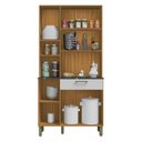 Ver imagem 3 de Cozinha Compacta com 6 Portas 1 Gaveta e Espaço para Micro-ondas 100% Mdf San Marino Espresso Móveis