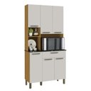 Ver imagem 2 de Cozinha Compacta com 6 Portas 1 Gaveta e Espaço para Micro-ondas 100% Mdf San Marino Espresso Móveis