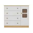 Ver imagem 7 de Cômoda Infantil 95cm 1 Porta com Vidro e 4 Gavetas Brisa Multimóveis Mp4428 Madeirado/branco