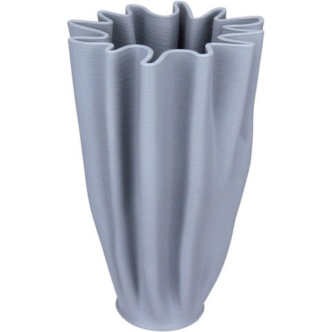 Vaso Decorativo Enfiete Casa Aparador 3d Home&co Cerâmica 25x18x18cm Cinza