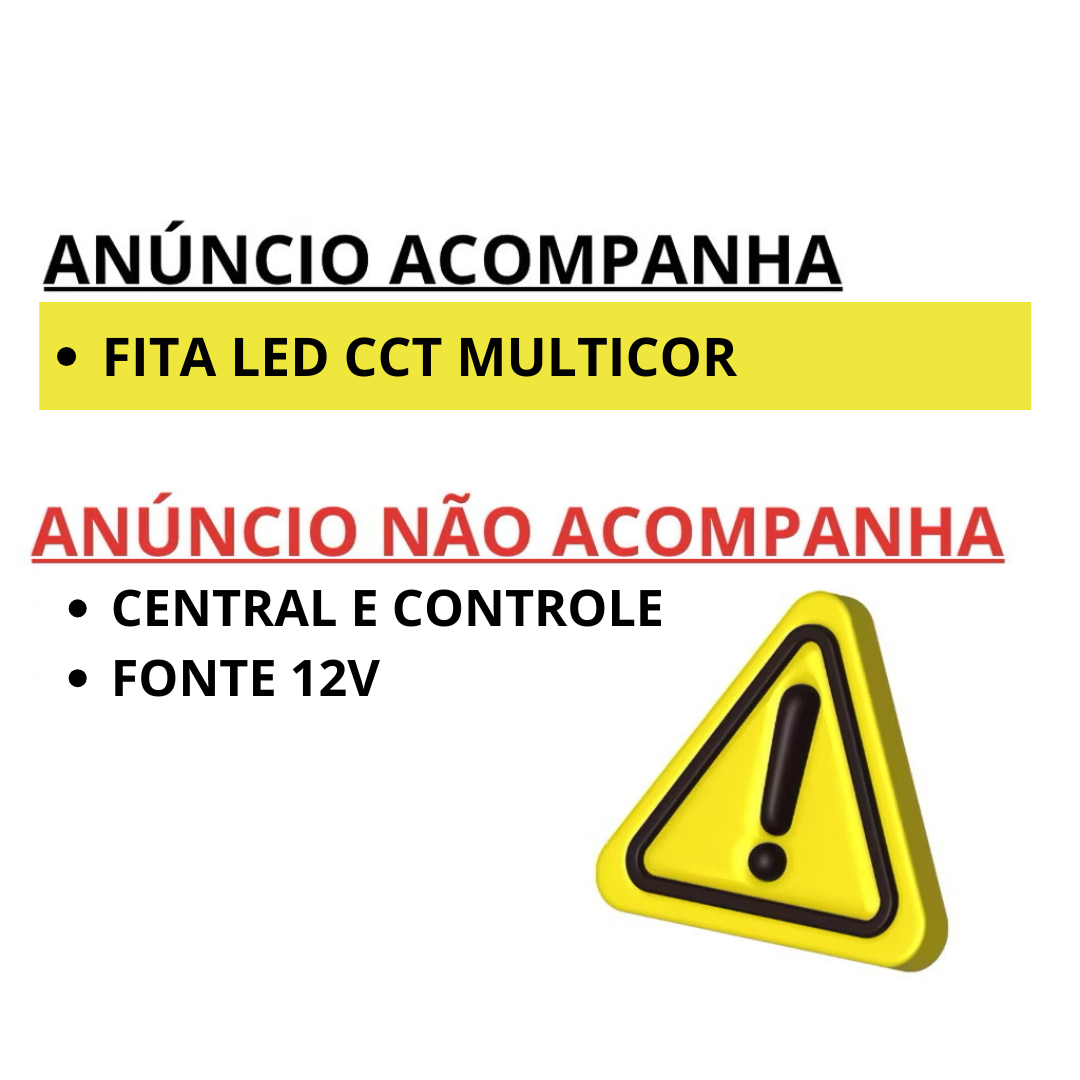 Fita Led Cob Multicor Cct 28w 608 Led’s 12v Ip20 5 Metros - 6