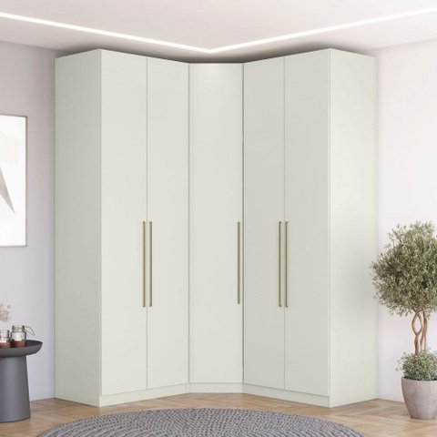 Guarda-roupa Solteiro Modulado Seletto 5 Portas Me32 Areia - Henn