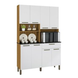 Cozinha Compacta com 8 Portas 1 Gaveta e Espaço para Micro-ondas 100% Mdf San Marino - 2