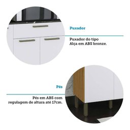 Cozinha Compacta com 8 Portas 1 Gaveta e Espaço para Micro-ondas 100% Mdf San Marino - 9