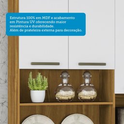 Cozinha Compacta com 8 Portas 1 Gaveta e Espaço para Micro-ondas 100% Mdf San Marino - 5