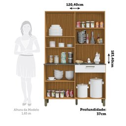 Cozinha Compacta com 8 Portas 1 Gaveta e Espaço para Micro-ondas 100% Mdf San Marino - 4