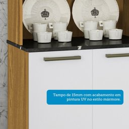 Cozinha Compacta com 8 Portas 1 Gaveta e Espaço para Micro-ondas 100% Mdf San Marino - 7