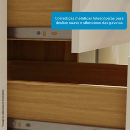Cozinha Compacta com 8 Portas 1 Gaveta e Espaço para Micro-ondas 100% Mdf San Marino Espresso Móveis - 6