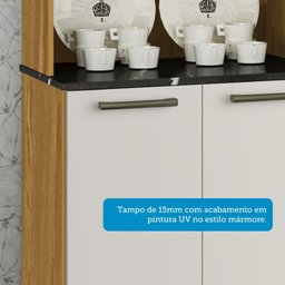 Cozinha Compacta com 8 Portas 1 Gaveta e Espaço para Micro-ondas 100% Mdf San Marino Espresso Móveis - 7