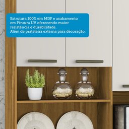 Cozinha Compacta com 8 Portas 1 Gaveta e Espaço para Micro-ondas 100% Mdf San Marino Espresso Móveis - 5