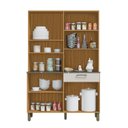 Ver imagem 3 de Cozinha Compacta com 8 Portas 1 Gaveta e Espaço para Micro-ondas 100% Mdf San Marino Espresso Móveis