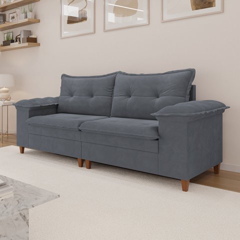 Sofá para Sala de Estar Living 4 Lugares Belmonte