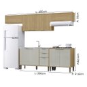 Ver imagem 3 de Cozinha Modulada 5 Peças Vick Castanho Off White