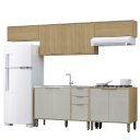 Ver imagem 2 de Cozinha Modulada 5 Peças Vick Castanho Off White