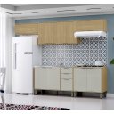 Ver imagem 1 de Cozinha Modulada 5 Peças Vick Castanho Off White
