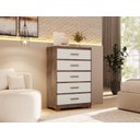 Ver imagem 1 de Comoda Brilhante 5 Gavetas Armário para Quarto e Sala Canela Off White