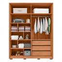 Ver imagem 7 de Guarda Roupa Roupeiro Roma 2 Portas 3 Gavetas Marrom Caemmun
