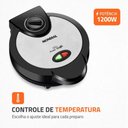 Ver imagem 4 de Máquina de Waffle Mondial Pratic Waffle Antiaderente 1200w Preto/inox 127v - Gw-01