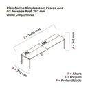 Ver imagem 3 de Estação de Trabalho Mesa Plataforma Escritório para 2 Pessoas com Caixa de Tomada Psc Cinza/Nogueira Casablanca/Preto