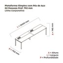 Ver imagem 3 de Estação de Trabalho Mesa Plataforma Escritório para 2 Pessoas com Caixa de Tomada Psc Cinza/Preto